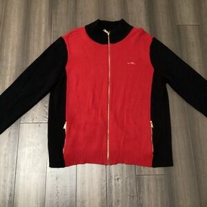 Lauren Ralph Lauren Men’s XL Red Black Full Zippered Sweater *See Measurements*